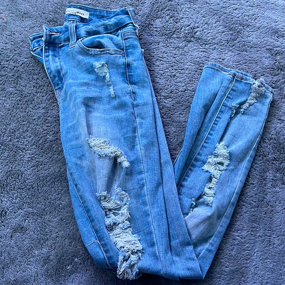 size 3 skinny jeans , worn a few times before i had gotten pregnant